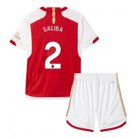 Camisa de time de futebol Arsenal William Saliba #2 Replicas 1º Equipamento Infantil 2023-24 Manga Curta (+ Calças curtas)